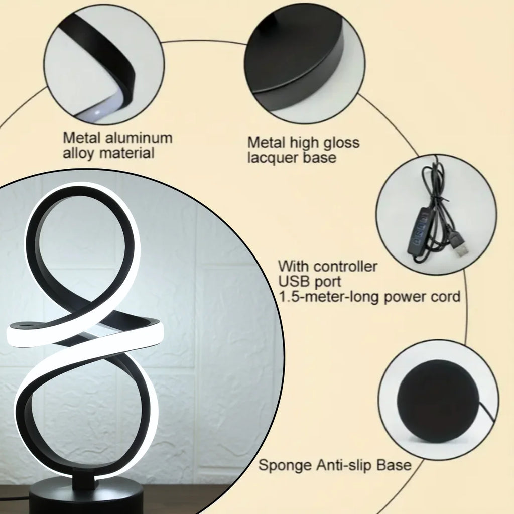 🌟 Modern Spiral LED Lamp – 30 cm