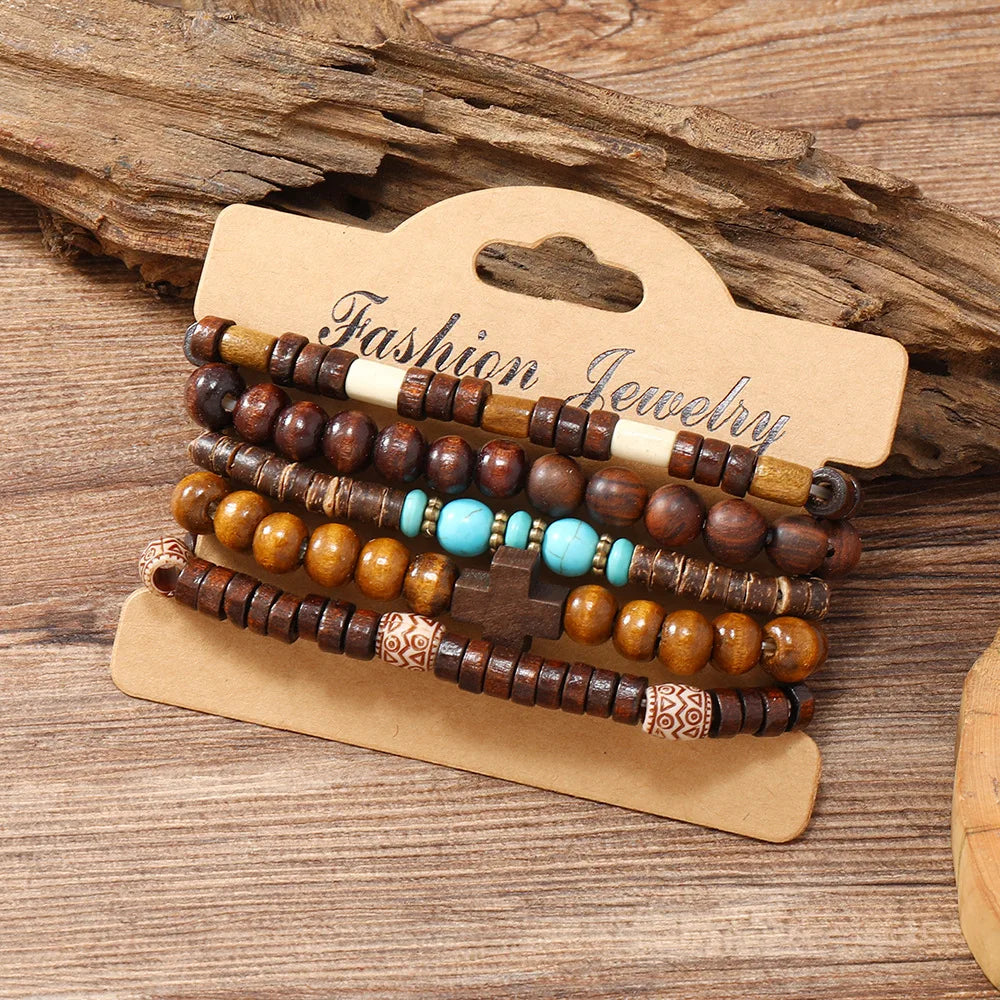 🌿 Boho Charm Bracelet – Multilayer Hippie Style Jewelry ✨