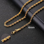 🔗 Bold Men’s Pendant Necklace – Stainless Steel Statement Chain (Gold & Silver)