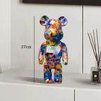 🧸✨ Graffiti Bear Resin Statue – 27cm Artistic Decor Figurine