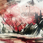 🌄 Chinese Ink Landscape Wall Stickers – 3-Piece Set