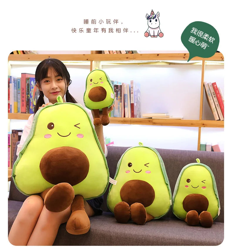 🥑💚 Soft Avocado Plush - With A Wink Face