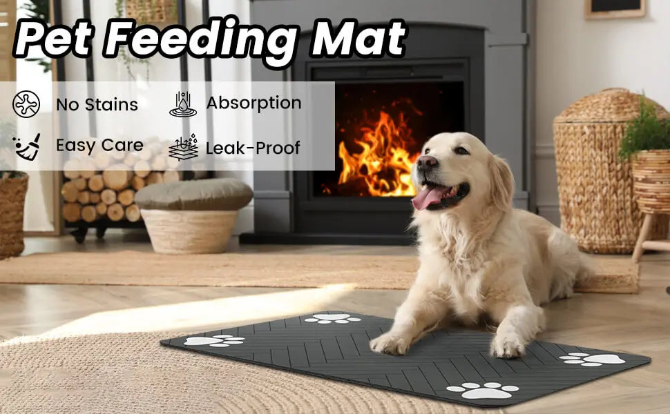 🐾 Pet Feeding Mat – Absorbent & Waterproof Food Bowl Protector 🐶🐱