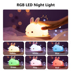 Rabbit Lamp RGB 16 Colours - Silicone Night Light Touch & Rechargeable 🌙✨