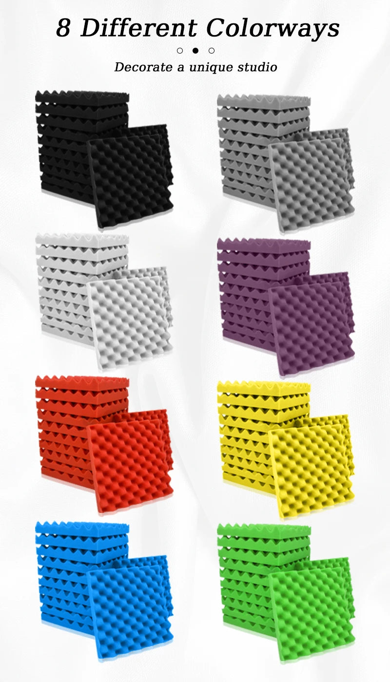 Premium Acoustic Foam Panels 🎙️🔇 | High-Density Soundproof Wall Tiles | Studio, Gaming, Podcast, Home Setup