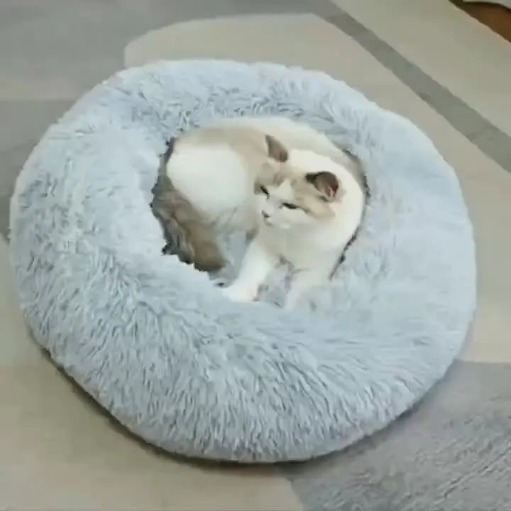Soft Nest Bed for Dogs and Cats - Ultra-Soft Round Plush Kennel