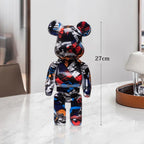 🧸✨ Graffiti Bear Resin Statue – 27cm Artistic Decor Figurine
