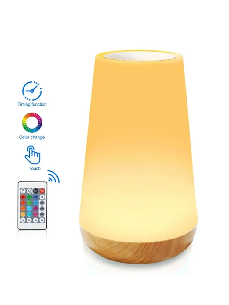 RGB Lamp 13 Colours • Touch & Remote Control • Rechargeable – Dimmable Bedside Light