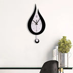 🕒 Drop-Shaped Wall Clock - Black & White Modern Design