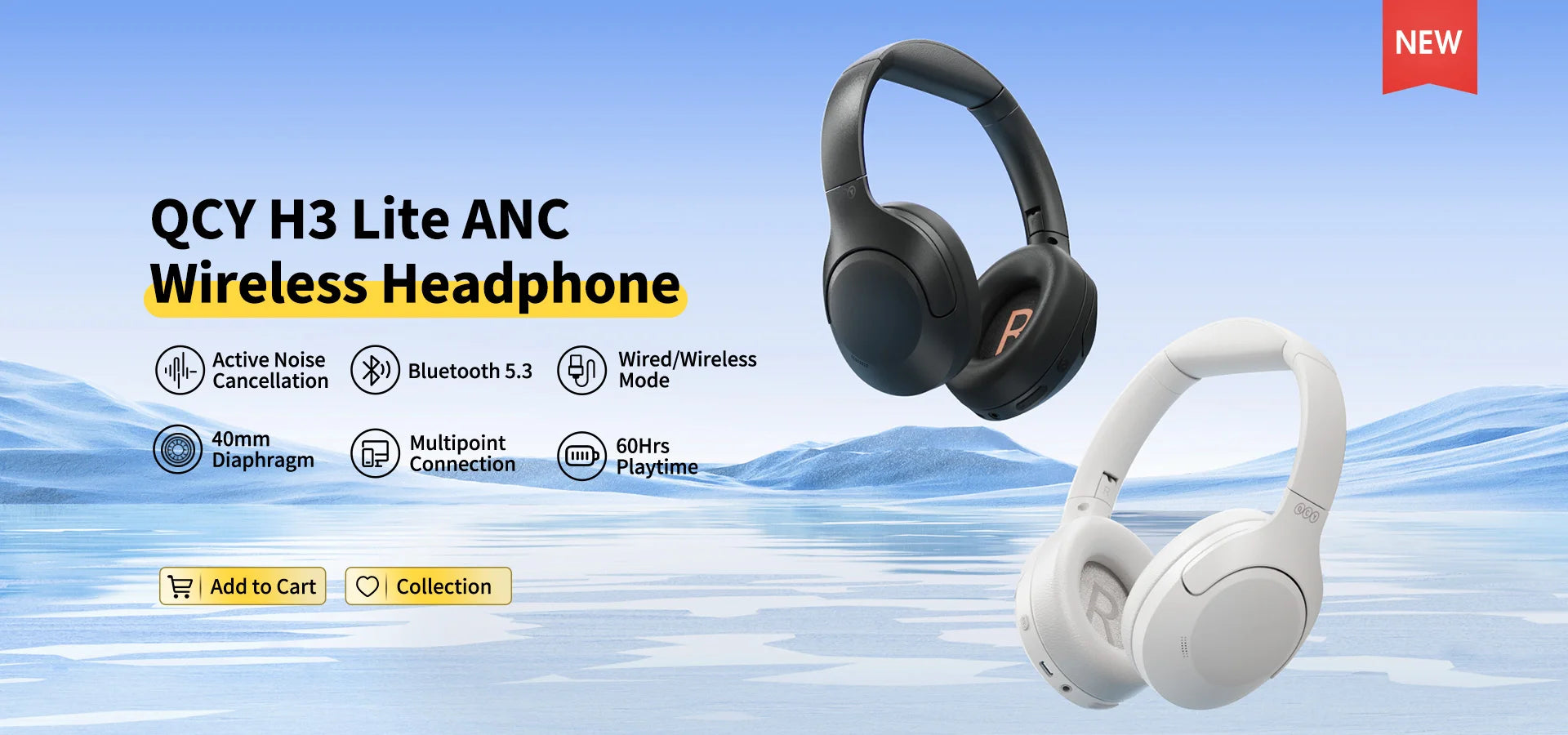 🎧 Wireless Headphones 5.3 – Foldable Stereo Headset with 60H Playtime & Deep Bass 🎶