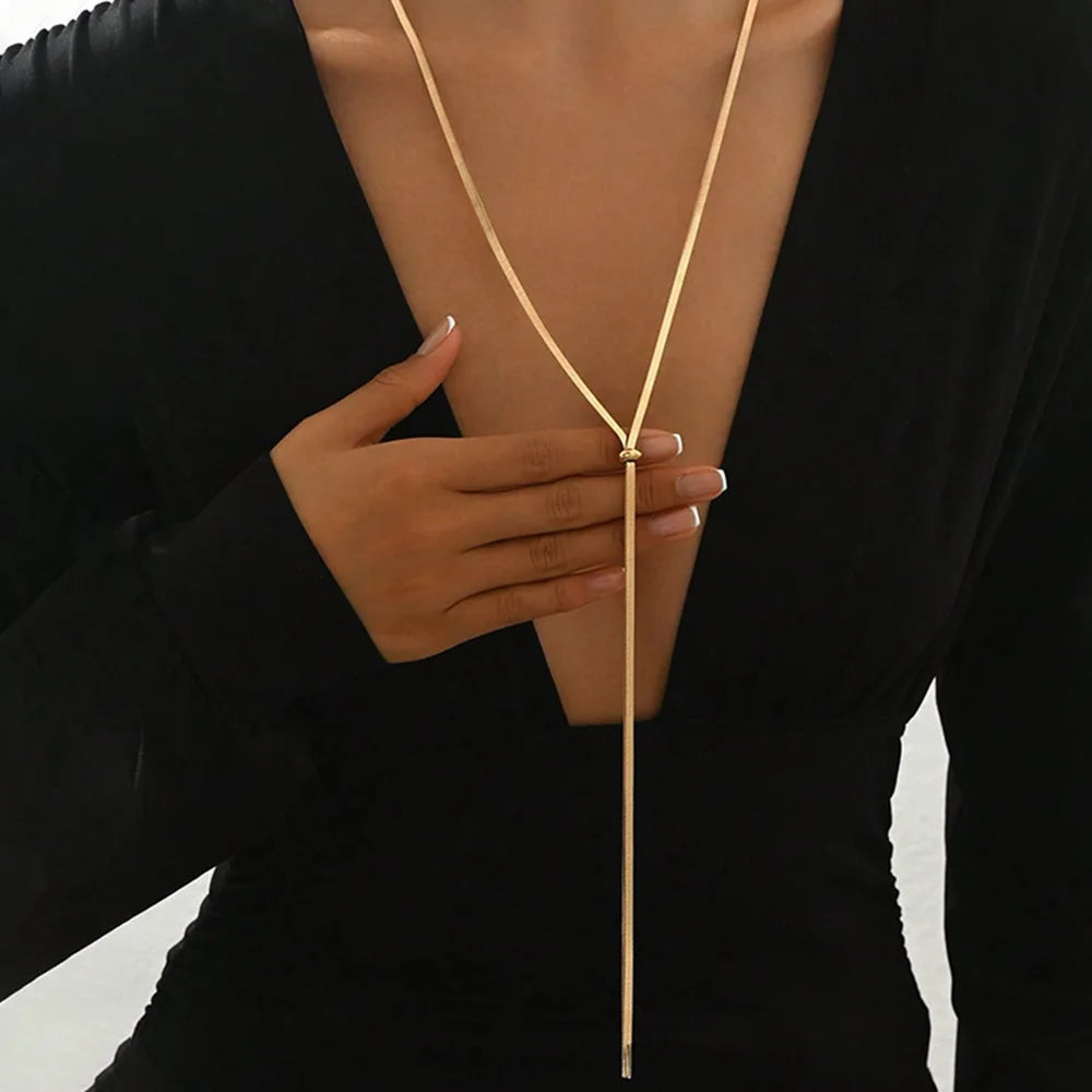 ✨ Punk Flat Snake Chain Necklace – Bold & Chic Style ✨