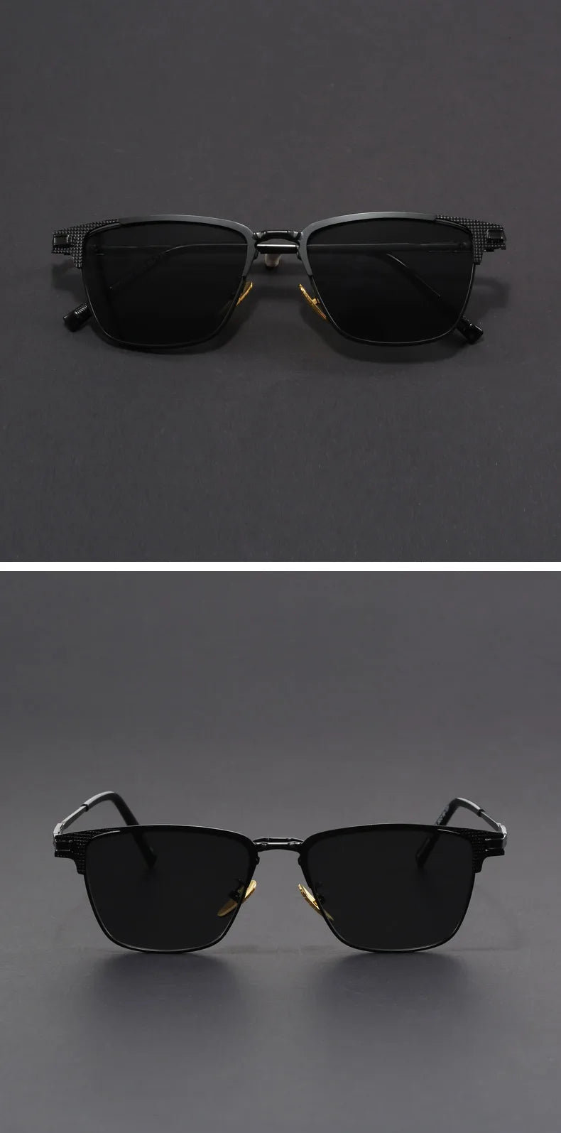 🕶️ Luxury Titanium Square Sunglasses – Polarized UV400 | Unisex Retro Style