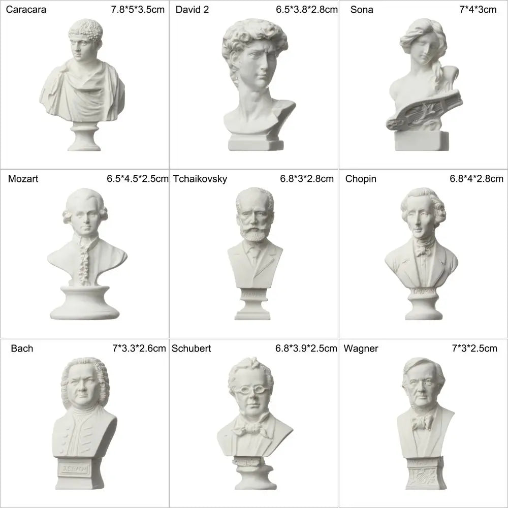 🌟 “Mini Classical Bust Statues – Art Legends Collection 🎨✨”