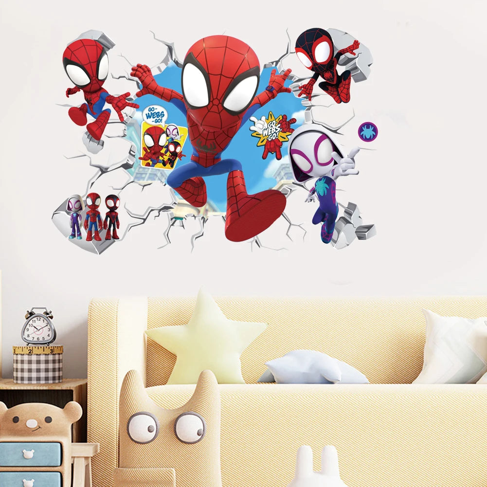 🕸️ Mini Spider-Man Superhero Wall Stickers – Kids Room Decor 🕷️✨
