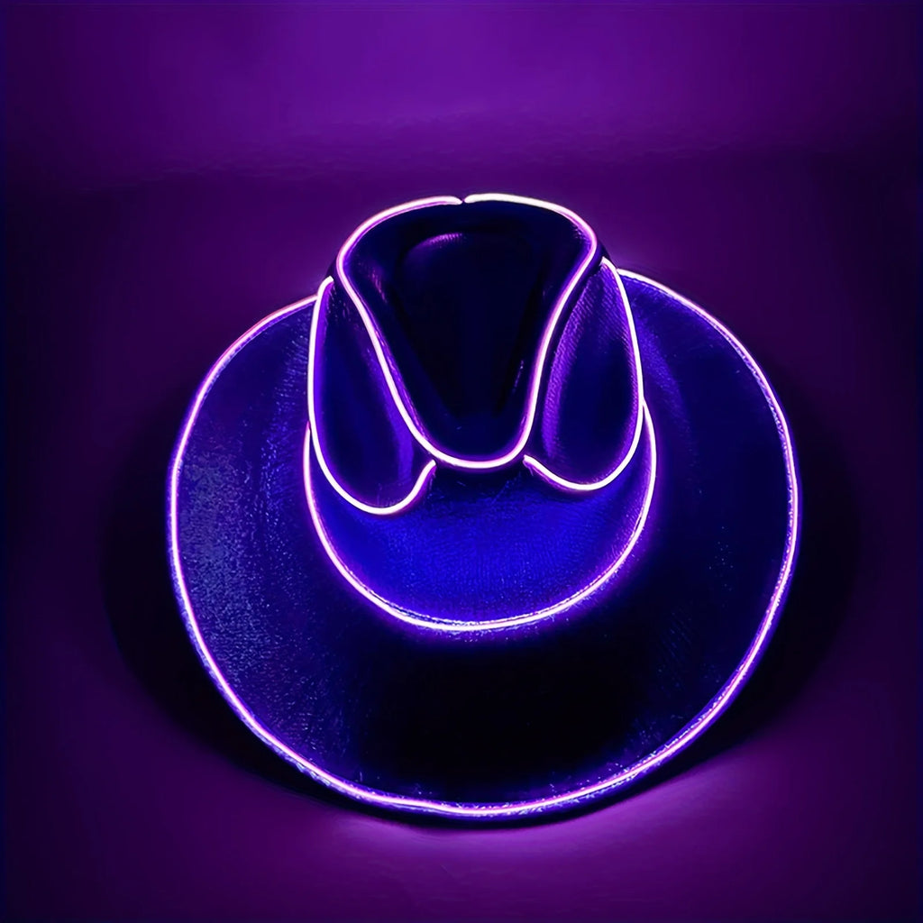 ⭐ ✨ LED Light-Up Cowboy Hat – Colorful Western Party Glow ✨