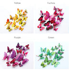 🌈 3D Butterfly Wall Stickers – Double-Layer Decorative Set (12pcs) 🦋✨
