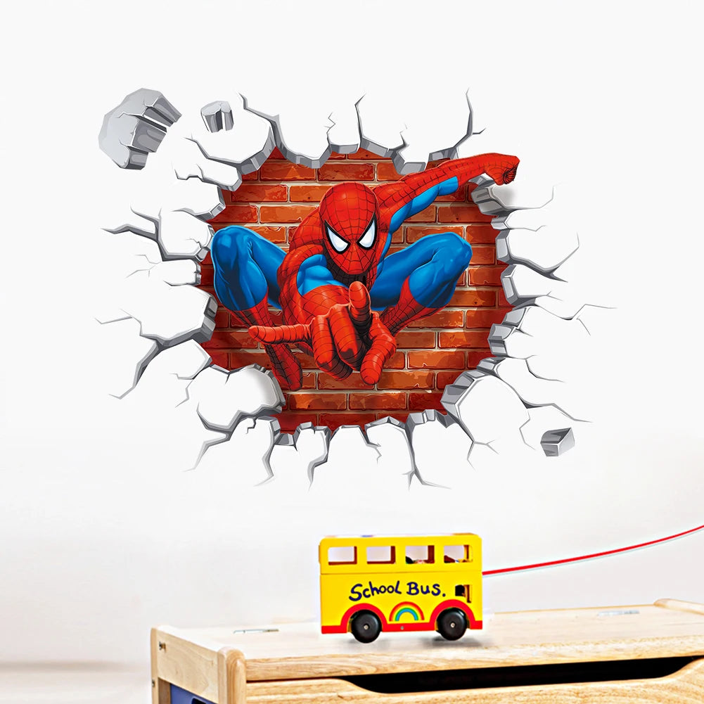 🕷️ 3D Spider-Man Wall Stickers – Room Decor for Superhero Fans 🦸‍♂️✨