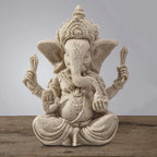 🌿 Sandstone Ganesha Elephant Statue – Handmade Spiritual Home Decor 🐘✨