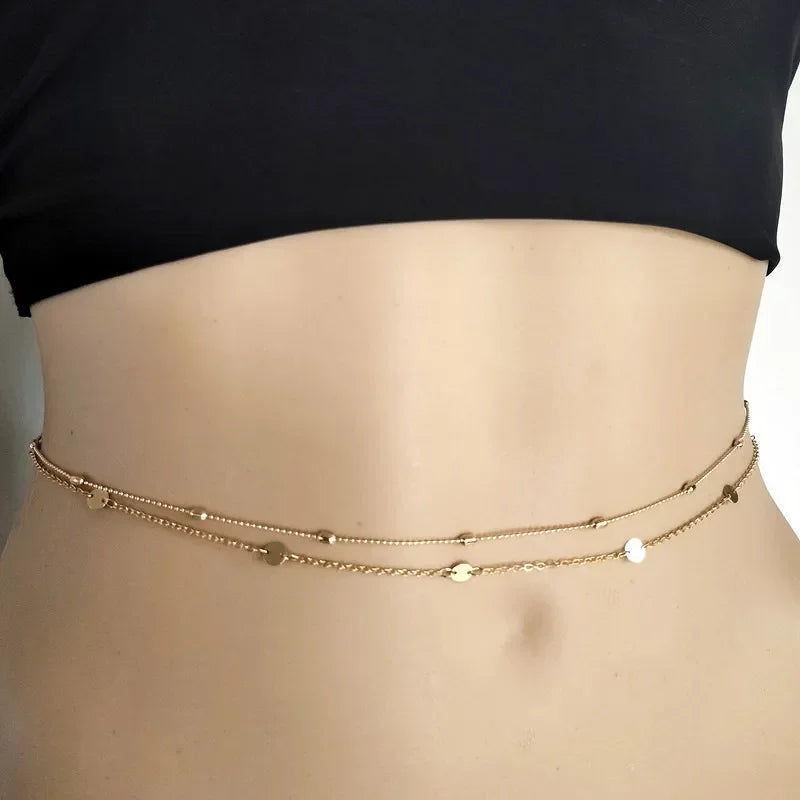 🌟 Double-Layer Pearl Waist Chain – Elegant Body Jewelry for Women ✨💎