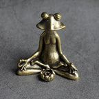 🐸✨ Zen Animal Brass Statues – Meditation Frog & Kung Fu Turtle Collection