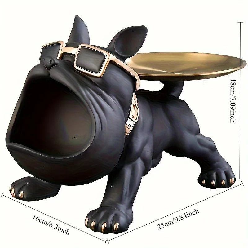 🐶✨ “Bulldog Butler™ – Multifunctional Resin Tray Statue”