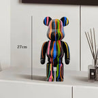 🧸✨ Graffiti Bear Resin Statue – 27cm Artistic Decor Figurine
