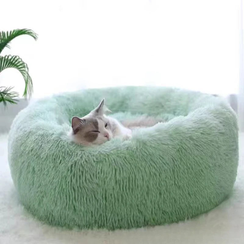 Soft Nest Bed for Dogs and Cats - Ultra-Soft Round Plush Kennel