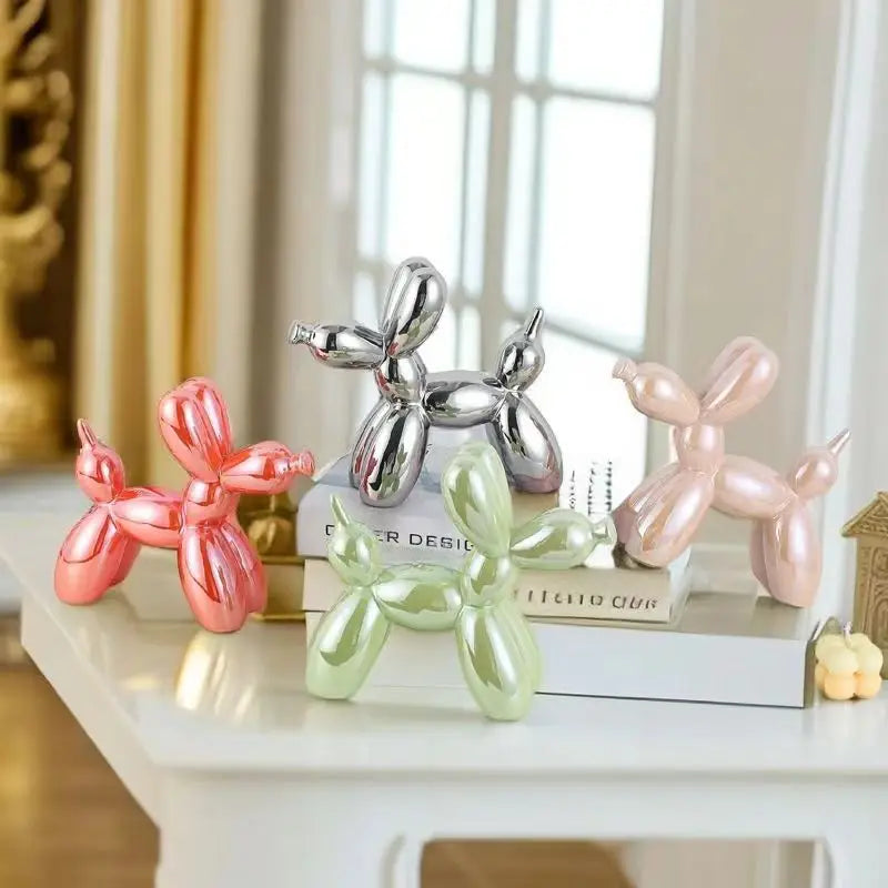 ✨ Balloon Dog Mini Sculpture – 11cm Ceramic Desk Ornament 🐶🎈