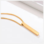🔗 Bold Men’s Pendant Necklace – Stainless Steel Statement Chain (Gold & Silver)