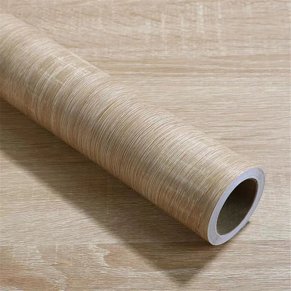 🪵✨ Wood-Grain PVC Waterproof Adhesive Wallpaper – Multiple Sizes & Colors