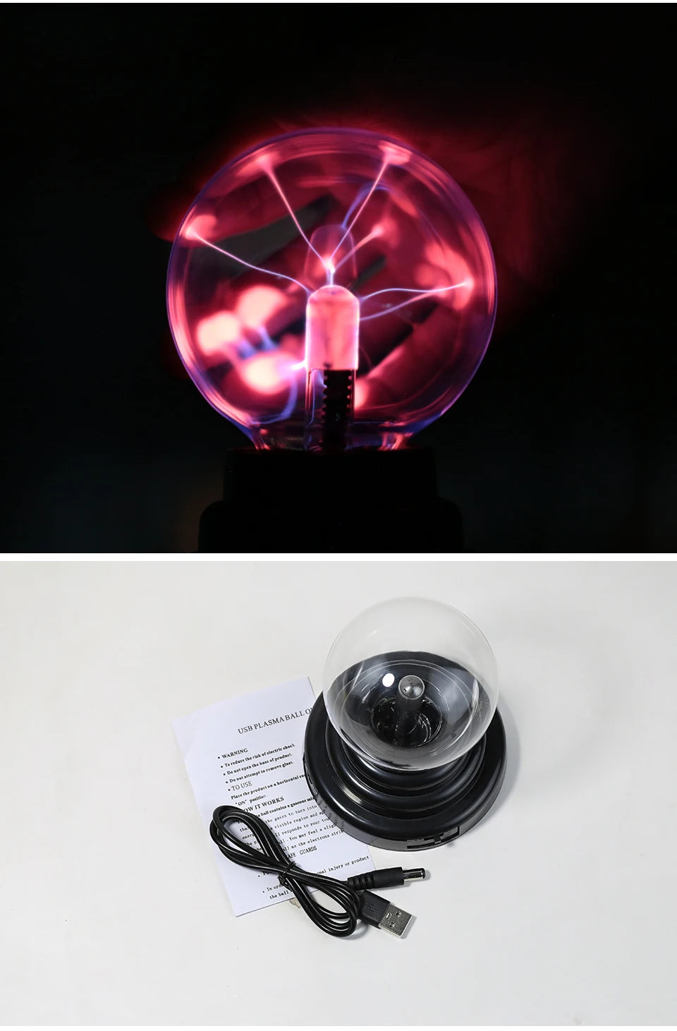 🔮 Magic Crystal Plasma Ball Lamp - Decorative Plasma Lamp | 3D Electric Effect | Atmospheric Night Light