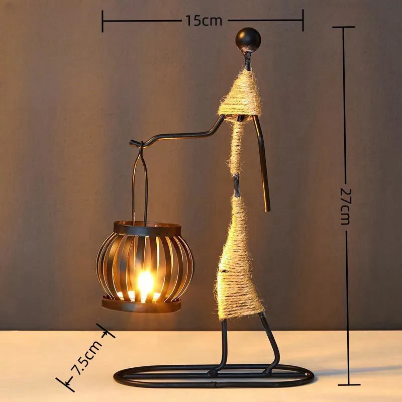 ✨ Nordic Metal Candlestick – Abstract Character Candle Holder 🕯️🌙