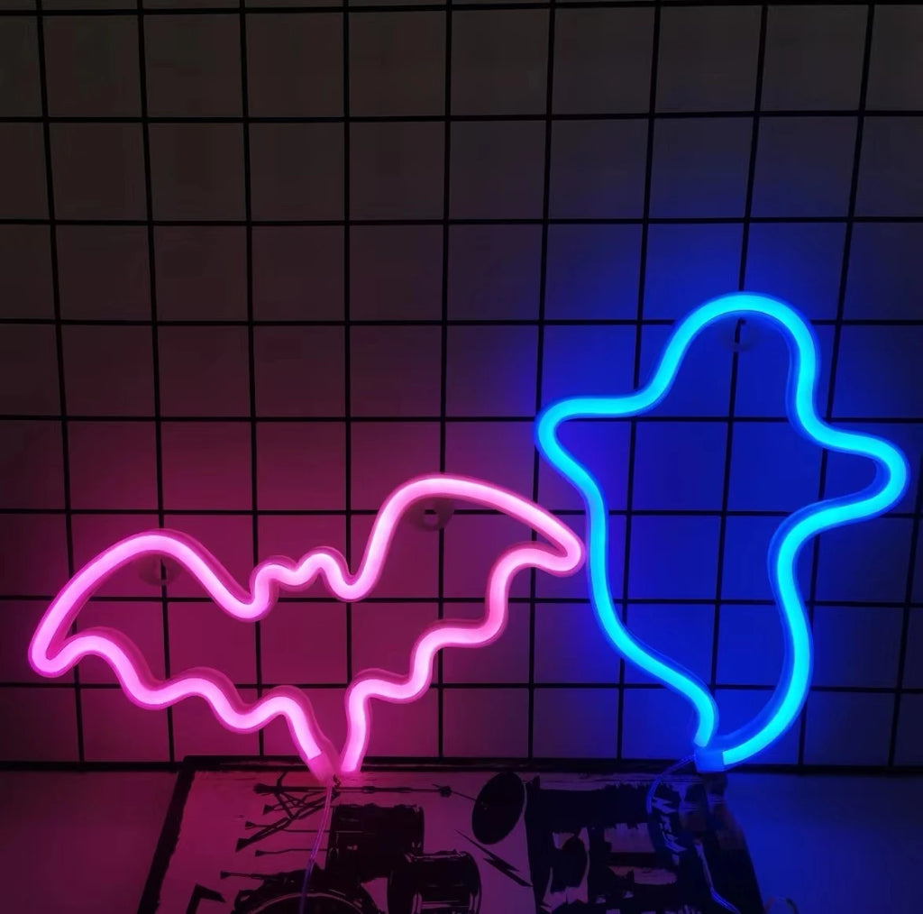🎃 Neon LED Horror-Cute Wall Lights | Luminescent Wall Decorations 🦇✨