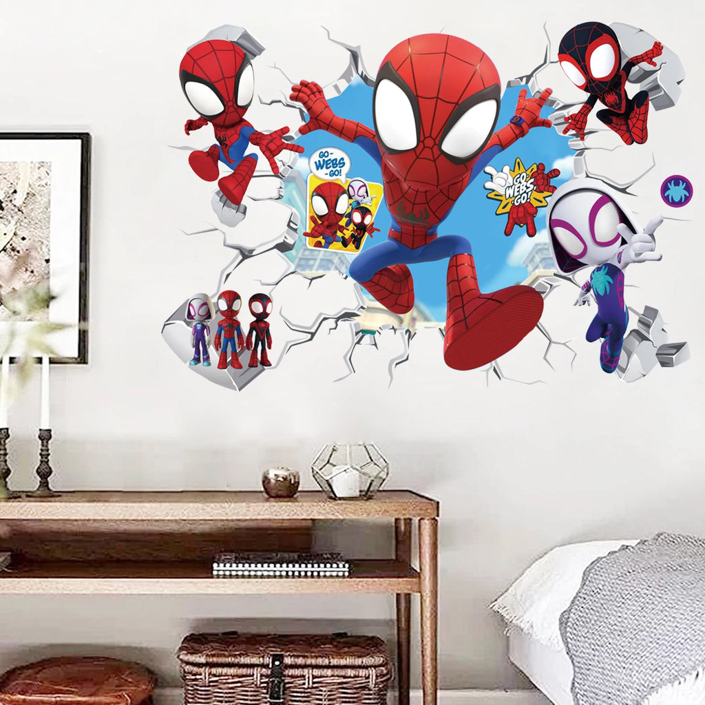 🕸️ Mini Spider-Man Superhero Wall Stickers – Kids Room Decor 🕷️✨