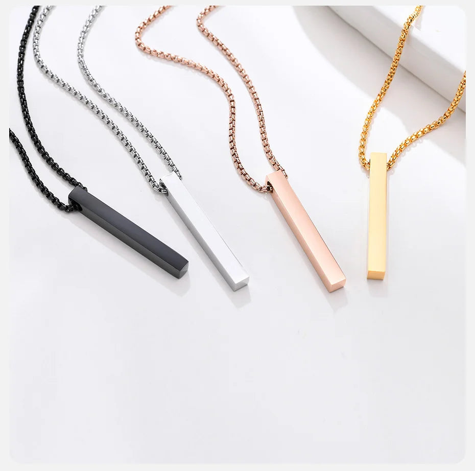 ✨ Minimalist Long Bar Pendant Necklace – Unisex Elegance ✨