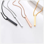 ✨ Minimalist Long Bar Pendant Necklace – Unisex Elegance ✨