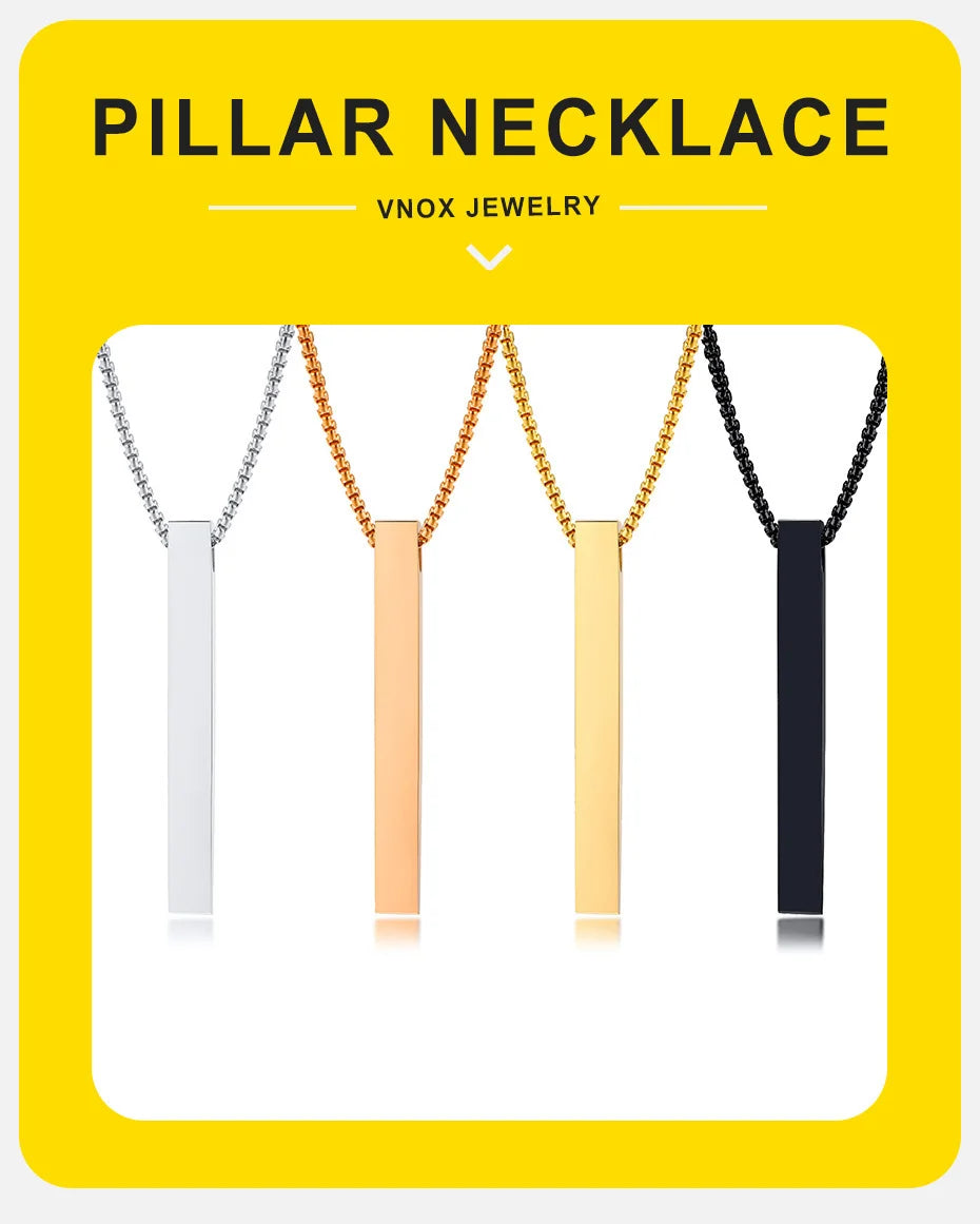 ✨ Minimalist Long Bar Pendant Necklace – Unisex Elegance ✨