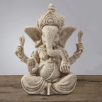 🌿 Sandstone Ganesha Elephant Statue – Handmade Spiritual Home Decor 🐘✨