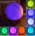 3D Lunar Lamp with Stand - Rechargeable LED Night Light 🌙✨
