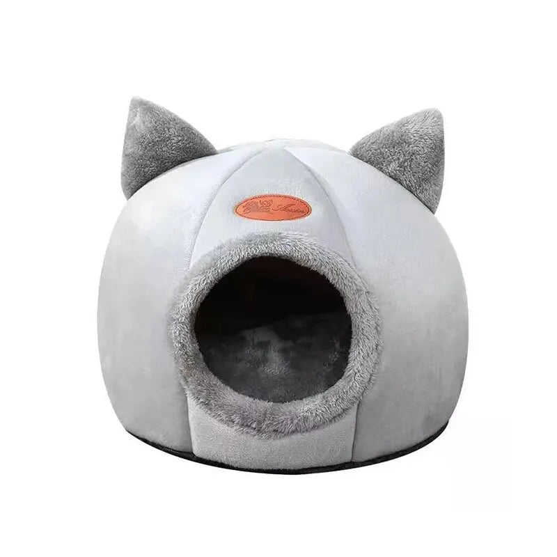 🐱 Cozy Igloo Cat & Small Dog Bed with Cute Ears – Soft, Warm & Secure Den 🛏️✨