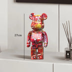 🧸✨ Graffiti Bear Resin Statue – 27cm Artistic Decor Figurine