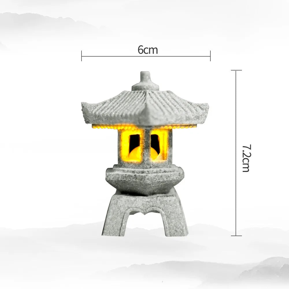 🌙 Mini Zen Pagoda & Lantern Statues – Micro Garden & Aquarium Decor 🏯✨