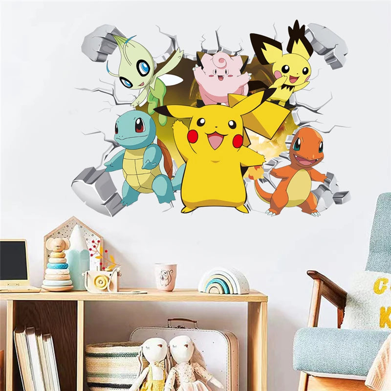 ✨ Pikachu & Friends Pokémon Wall Stickers – Cute Cartoon Room Décor for Kids | 4 Designs