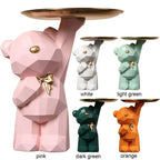 🐻✨ Geometric Bear Tray Statue – Modern Home Decor Accessory