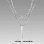 🔗 Bold Men’s Pendant Necklace – Stainless Steel Statement Chain (Gold & Silver)