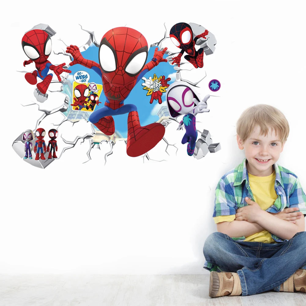 🕸️ Mini Spider-Man Superhero Wall Stickers – Kids Room Decor 🕷️✨