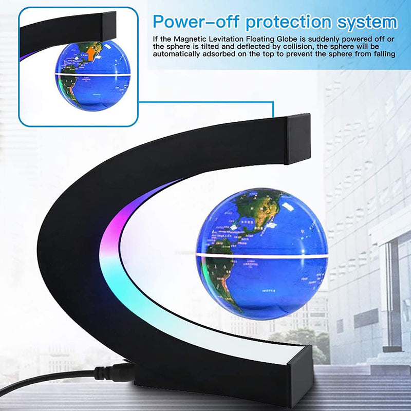 🌍 LED Floating Globe with Magnetic Levitation - Decorative Anti-gravity Lamp