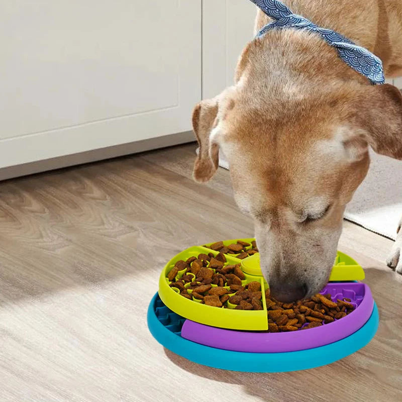 🧩 Slow-Feeder Puzzle Bowl for Dogs & Cats – 3-Level Interactive Eating Toy 🐶🐱