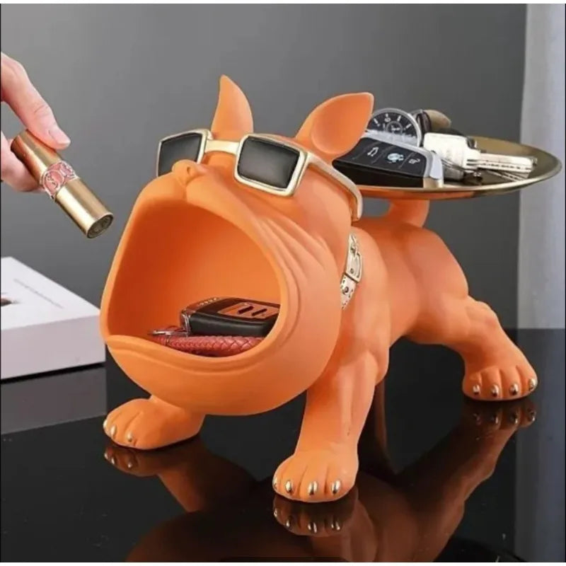🐶✨ “Bulldog Butler™ – Multifunctional Resin Tray Statue”