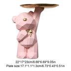🐻✨ Geometric Bear Tray Statue – Modern Home Decor Accessory